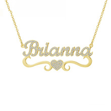 Shangjie OEM Custom Fashion full diamond name letter custom necklace stainless steel necklaces